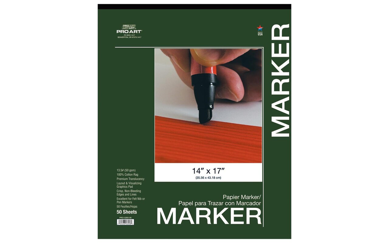 PRO ART 14-Inch by 17-Inch Layout Marker Paper Pad